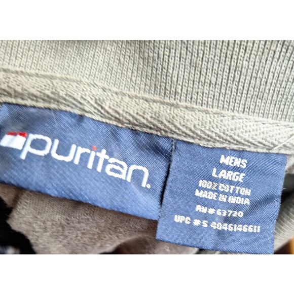 Vintage Puritan Men's Large Green/ Brown Trout Fish Dad Outdoor Polo Shirt - Picture 4 of 6